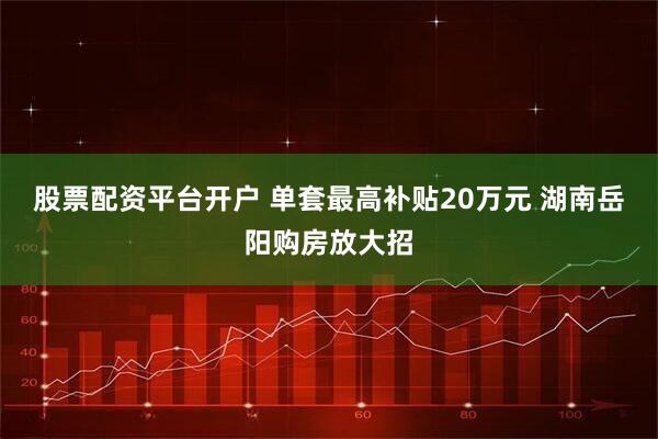股票配资平台开户 单套最高补贴20万元 湖南岳阳购房放大招
