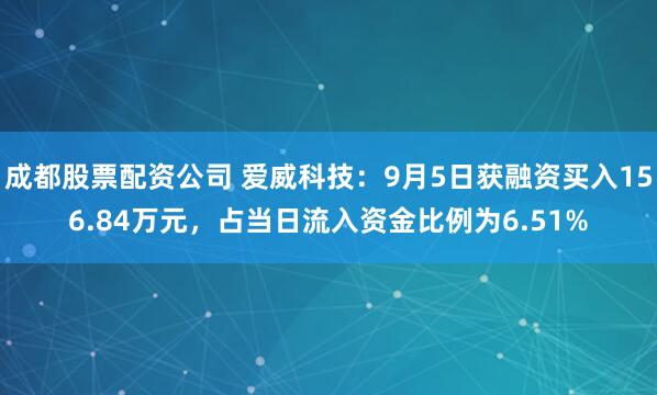 成都股票配资公司 爱威科技：9月5日获融资买入156.84万元，占当日流入资金比例为6.51%